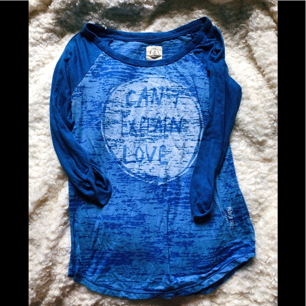 Blue 3/4 sleeve top from American Eagle
